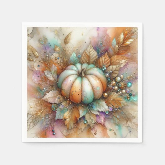 Translucent Autumn Fall Pumpkin  Serviette (Vorderseite)