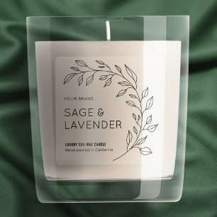 Translucent Botanic Simple Candle Jar 3x3 Label