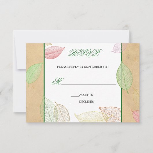 Translucent Fall Leaves - RSVP-Karte RSVP Karte (Vorderseite)
