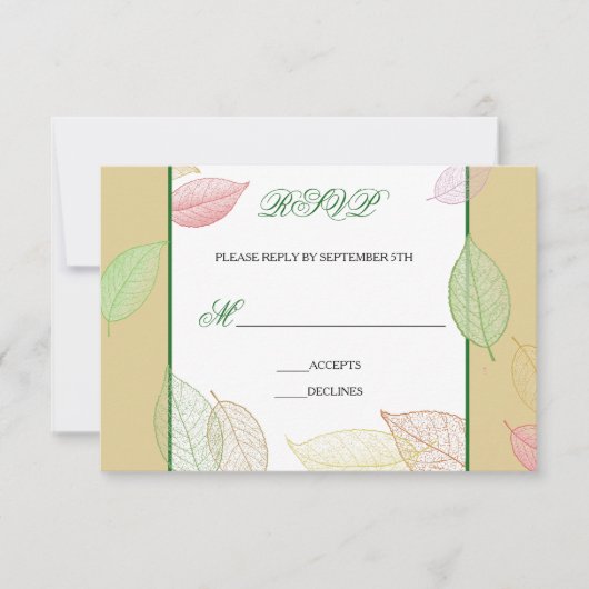 Translucent Fall Leaves - RSVP-Karte RSVP Karte (Vorderseite)