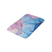 Translucent Hues Fluid: Alkoholtink Abstrakt Badematte (Schrägansicht)