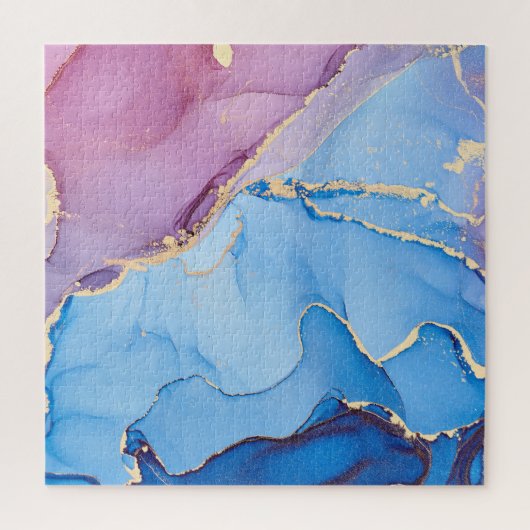 Translucent Hues Fluid: Alkoholtink Abstrakt Puzzle (Vertikal)