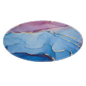 Translucent Hues Fluid: Alkoholtink Abstrakt Schneidebrett (Ecke)