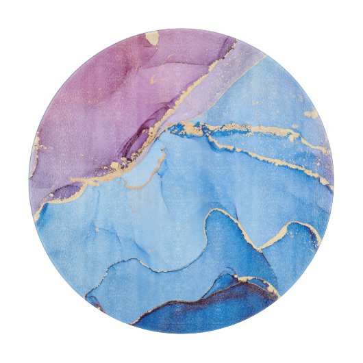 Translucent Hues Fluid: Alkoholtink Abstrakt Schneidebrett (Vorderseite)