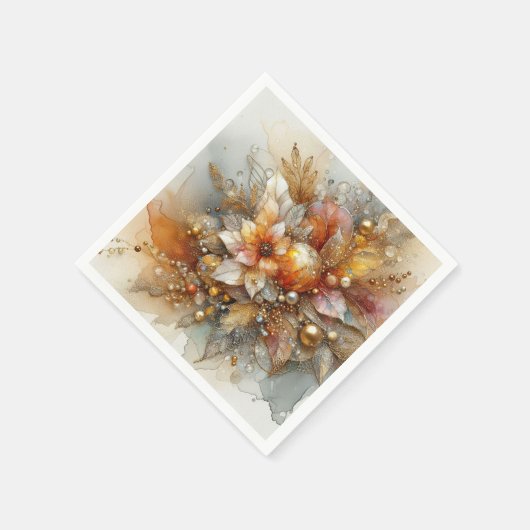 Translucent Orange Autumn Serviette (Ecke)