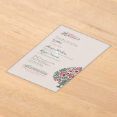 Translucent Soft-Gray Moderne Islamische Hochzeit Acryleinladungen (Ablage )