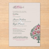 Translucent Soft-Gray Moderne Islamische Hochzeit Acryleinladungen (Vorderseite)