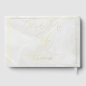 Translucent Tulle White Gold Foil Gästebuch (Rückseite)