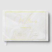 Translucent Tulle White Gold Foil Gästebuch (Vorderseite)