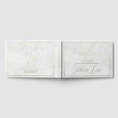 Translucent Tulle White Gold Foil Gästebuch (Voll)