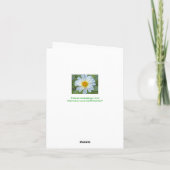 "TRANSLUCENT WHITE BLUME MIT GOLD CENTER" KARTE (Rückseite)