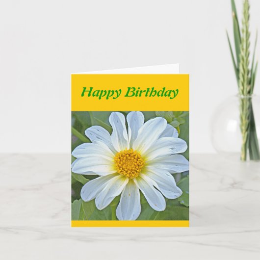 "TRANSLUCENT WHITE BLUME MIT GOLD CENTER" KARTE (Vorderseite)