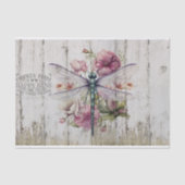 Translucent Wings Dragonfly Rosa Blume Seidenpapier (Vorderseite)