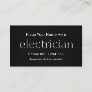 Transluzente Electrician Signage Black Grunge Visitenkarte