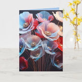 Transluzente Geburtstagspopie auf schwarz Karte (Gelbe Blume)