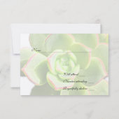 Transluzente grüne Sukkuline Vintage uAwg RSVP Karte (Rückseite)