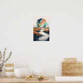 Transluzente Marshscape: futuristische Aquarellsch Poster (Küche)