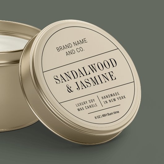 Transluzente Minimalistisch apothecary Candle Labe Aufkleber