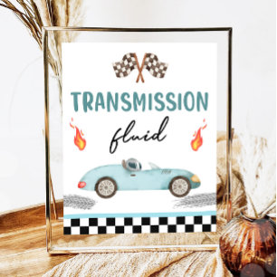 Transmission Fluid Race Car zwei schnelle Geburtst Poster