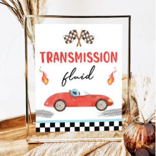 Transmission Fluid Race Car zwei schnelle Geburtst Poster
