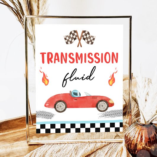 Transmission Fluid Race Car zwei schnelle Geburtst Poster