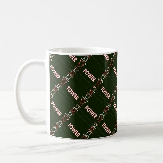Transmission Tower and Power Line Pattern Kaffee M Kaffeetasse (Links)