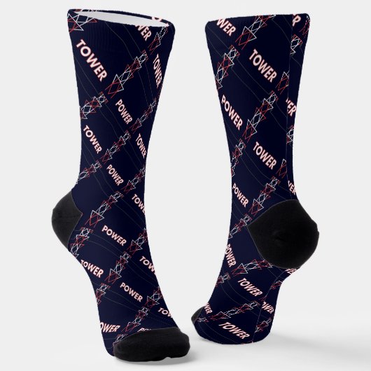 Transmission Tower and Power Line Pattern Socken (Gewinkelt)