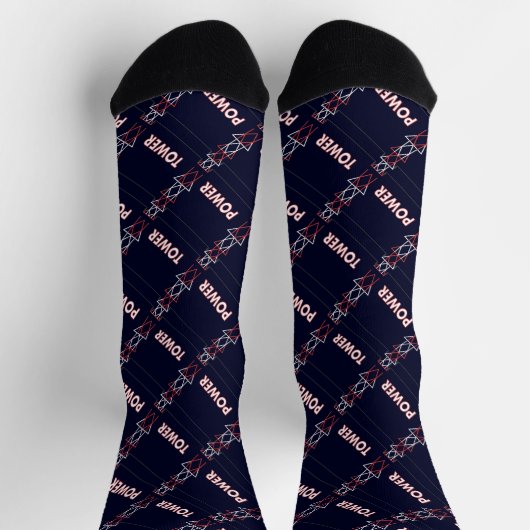 Transmission Tower and Power Line Pattern Socken (Oben)