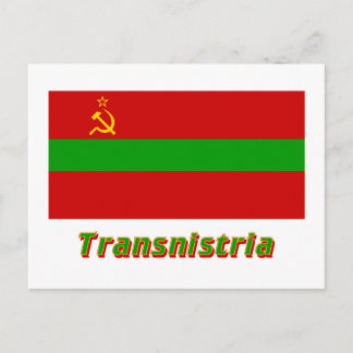 Transnistria-Flagge mit Namen Postkarte