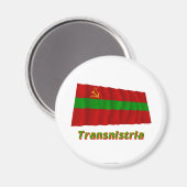 Transnistrien Waving Flag mit Namen Magnet (Vorderseite/Rückseite)