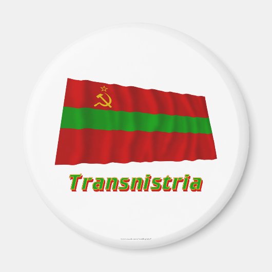 Transnistrien Waving Flag mit Namen Magnet (Vorne)
