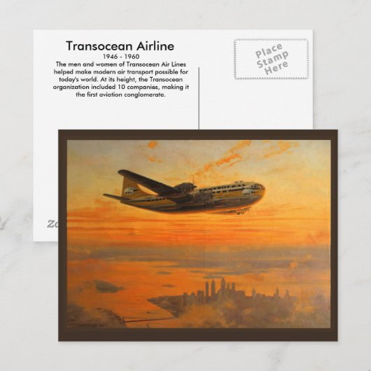 Transocean Airlines Postkarte (Vorne/Hinten)