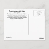 Transocean Airlines Postkarte (Rückseite)