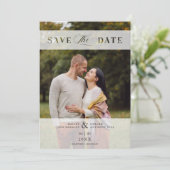 Transparency Cut Paper Effect Photo Script Wedding Save The Date (Stehend Vorderseite)