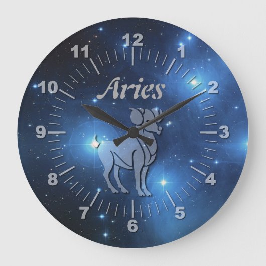 Transparent Aries Große Wanduhr (Vorderseite)
