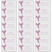 Transparent Bow Wedding Guest Address Labels (Vorderseite)