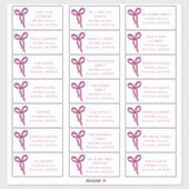 Transparent Bow Wedding Guest Address Labels (Blatt)