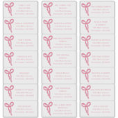 Transparent Bow Wedding Guest Address Labels (Vorderseite)