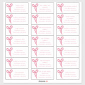 Transparent Bow Wedding Guest Address Labels (Blatt)