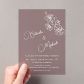 Transparent Burgundy White Floral | Wedding Acryleinladungen (Insitu (Handheld))