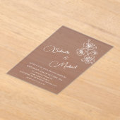 Transparent Burgundy White Floral | Wedding Acryleinladungen (Ablage )