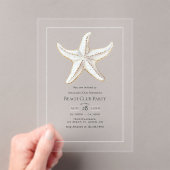 Transparent Coastal Chic Beach Club Birthday Party Acryleinladungen (Insitu (Handheld))