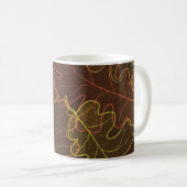 Transparent Eichenblätter, Herbstmuster. Kaffeetasse (VorderseiteRechts)