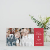 Transparent Frohe Weihnachten in Red Foto Card (Stehend Vorderseite)