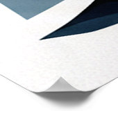 Transparent Geometric Portrait in Amber and Slate Poster (Ecke)