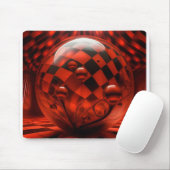 Transparent Glass Spheres and Checkerboard Floor Mousepad (Mit Mouse)