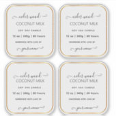 Transparent klare kundenspezifische goldene Kerzen Aufkleber (Vorderseite)