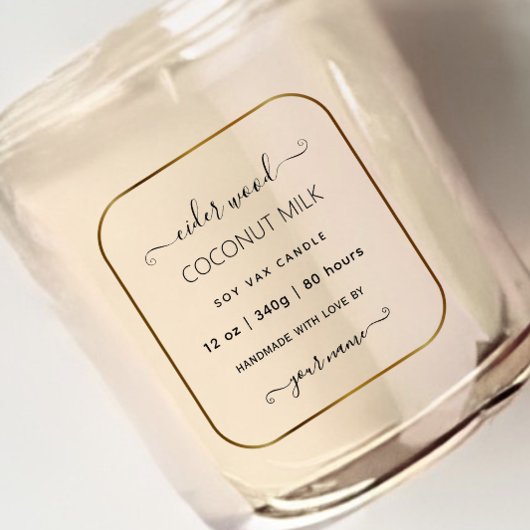 Transparent klare kundenspezifische goldene Kerzen Aufkleber