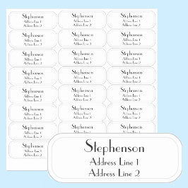 Transparent Minimalist Last Name Return Address Aufkleber