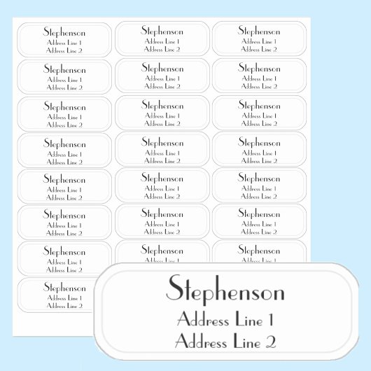 Transparent Minimalist Last Name Return Address Aufkleber